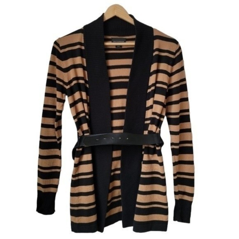 METAPHOR Stripes Open Cardigan Sweater - Picture 1 of 11